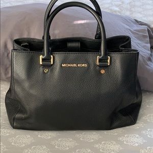 Authentic Michael khors black pebbled leather tote